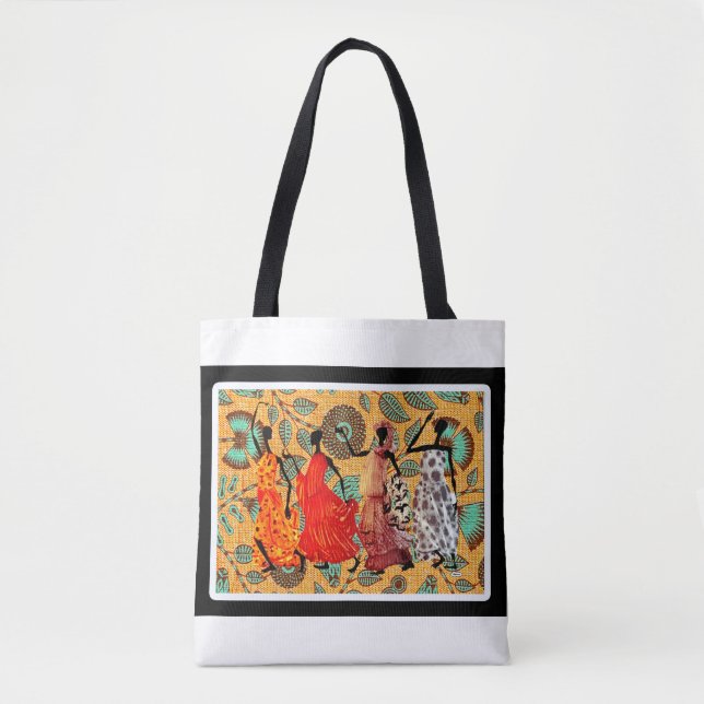 Bolsa Tote Kwanzaa • Sacola de Totem de Dança Afrocentrista (Frente)