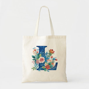 Bolsa Tote L Monograma ornamentado floral design
