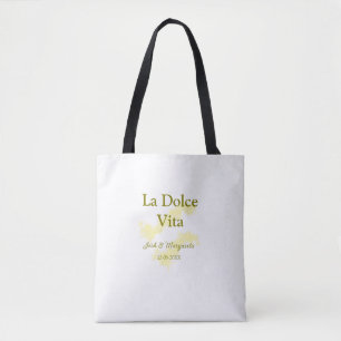 Bolsa Tote La Dolce Vita casal amarelo Nome data glit