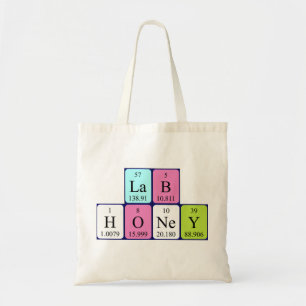 Bolsa Tote Lab mesa periódica do nome do saco