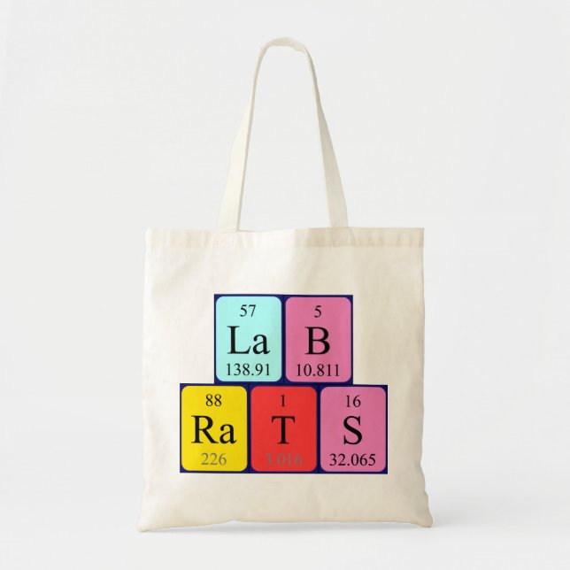 Bolsa Tote Lab Rats nome periódico da mesa no saco (Frente)