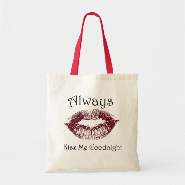 Bolsa Tote Lábios Beije-me Sempre à Noite (Frente)