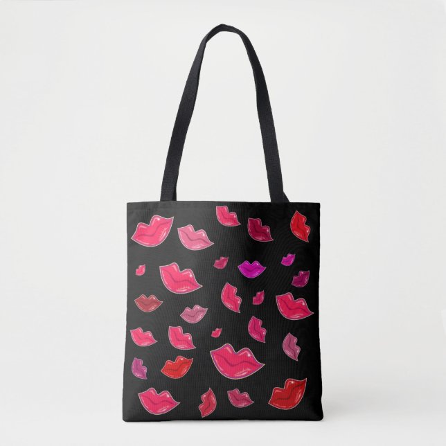 Bolsa Tote Lábios coloridos (Frente)