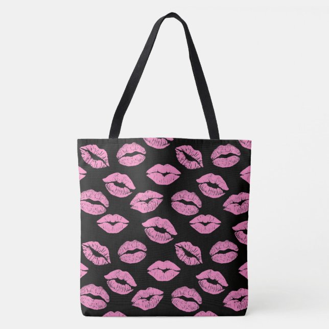 Bolsa Tote Lábios cor-de-rosa (Frente)