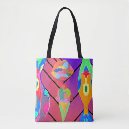 Bolsa Tote lábios e sorvete
