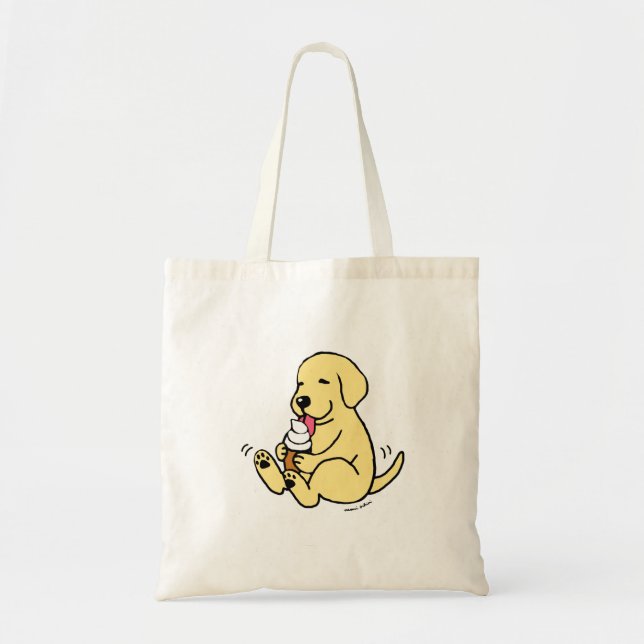 Bolsa Tote Laboratório amarelo que lambe o sorvete (Frente)