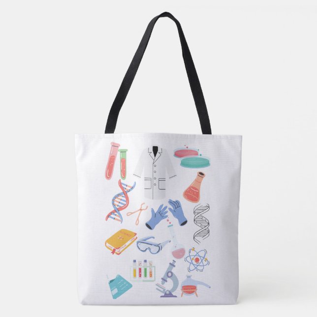 Bolsa Tote Laboratório Biotecnologia Grande Saco de Toques (Frente)