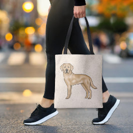 Bolsa Tote Labrador Amarelo Retriever Cute Cartoon Beige