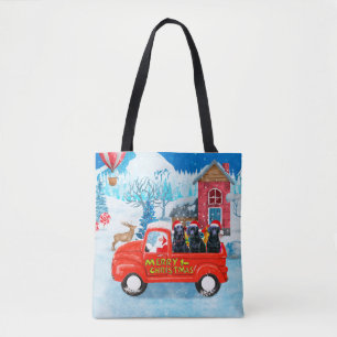 Bolsa Tote Labrador Cão - Parada de Natal - Neve