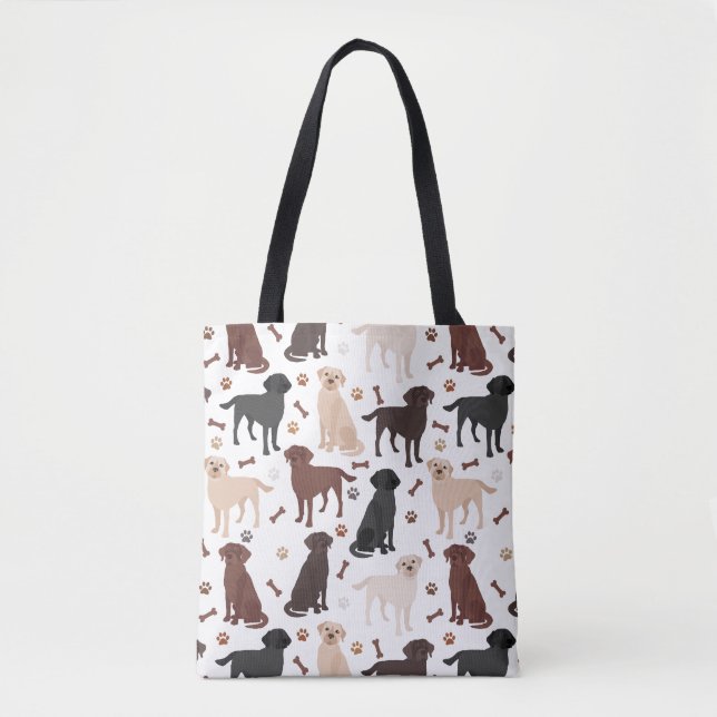 Bolsa Tote Labrador - Peças de Retriever e Ossos (Frente)