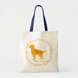 Bolsa Tote Labrador Personalizada Presente Laranja