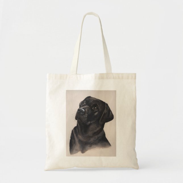 Bolsa Tote Labrador pintou na Aquarela (Frente)