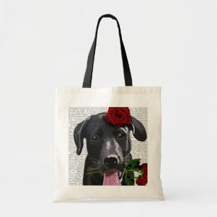 Bolsa Tote Labrador Preto com Rosas
