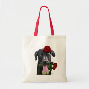 Bolsa Tote Labrador Preto com Rosas 2
