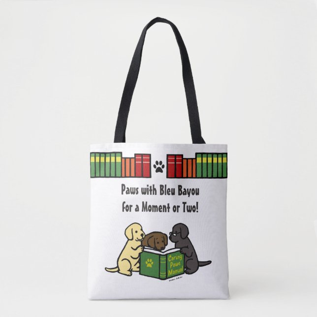 Bolsa Tote Labrador Puppies Lendo Livros De Livros (Frente)