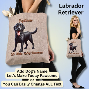 Bolsa Tote Labrador Retriever - Adicionar o nome do cão, Alte