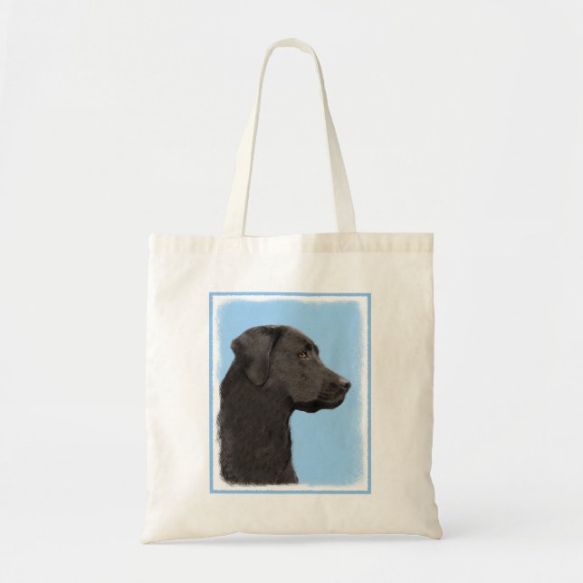 Bolsa Tote Labrador Retriever Black Pintura Original (Frente)