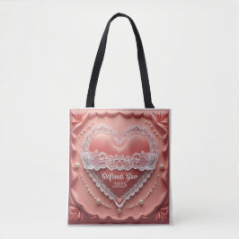 Bolsa Tote Lace Heart Suede