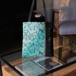 Bolsa Tote Lace noir moderno e ilusão de zíper