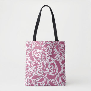 Bolsa Tote Lace sem colar rosas romântico retrógrado vintag