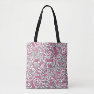 Bolsa Tote Lace sem costura rosa romântico retrô vintage re
