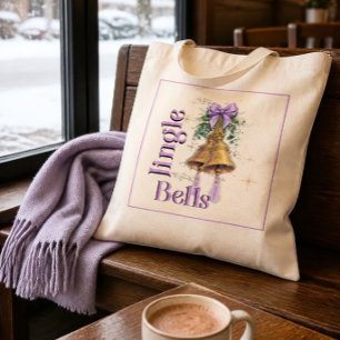 Bolsa Tote Laço de Lavanda e Sininhos de Campainha
