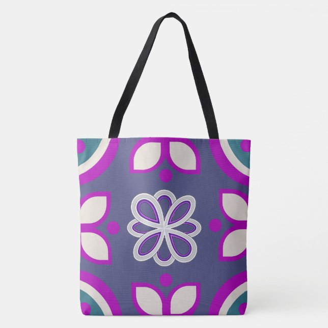 Bolsa Tote Laço de Lótus Lavanda (Frente)