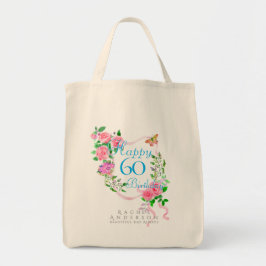 Bolsa Tote Laço de Rosa Rosa Aniversário de 60 anos