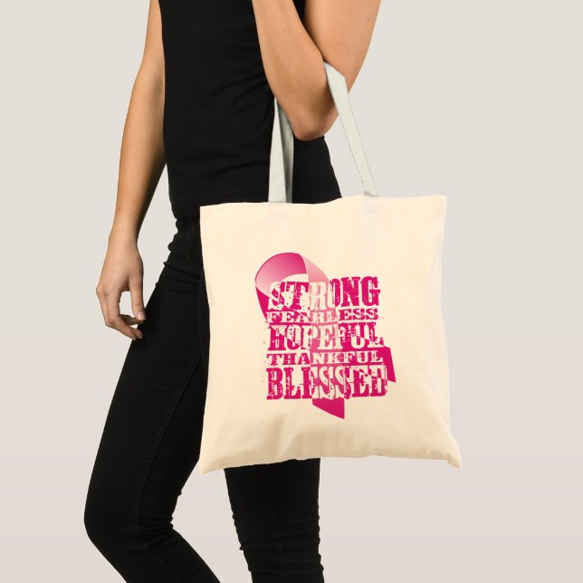 Bolsa Tote Laço Rosa - Afirmações (Frente (produto))