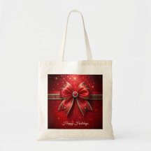 Bolsa Tote Laço Vermelho com Pérolas
