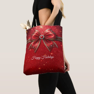 Bolsa Tote Laço Vermelho com Pérolas