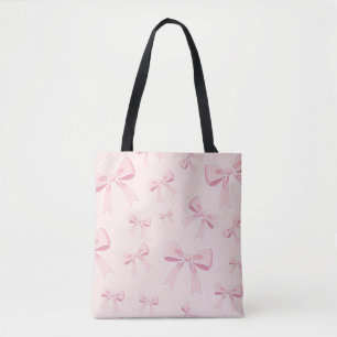 Bolsa Tote Laços Rosa Fofa Coquete Chic Casa 