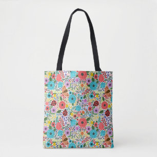 Bolsa Tote Lady Bugs e Flores