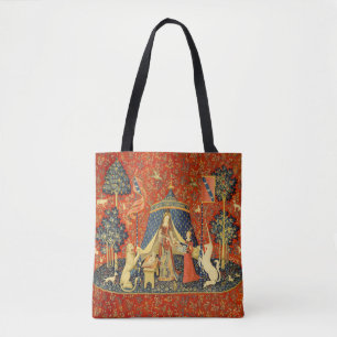 Bolsa Tote Lady e a Arte de Tapeçaria Medieval do Unicórnio