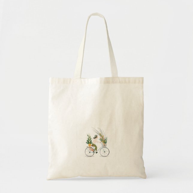Bolsa Tote Lady em uma bicicleta Tote Bag (Frente)
