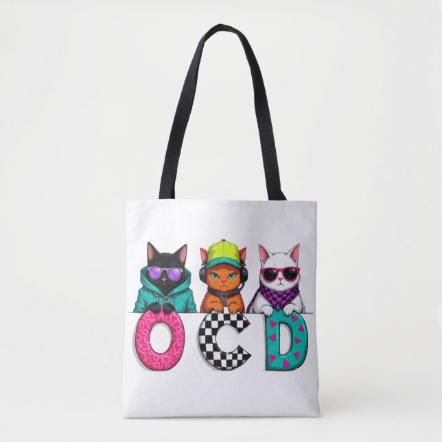 Bolsa Tote Lady Gift - Perturbação Obsessiva Por Gatos (Frente)