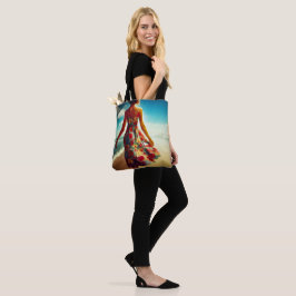 Bolsa Tote Lady Walking On Beach