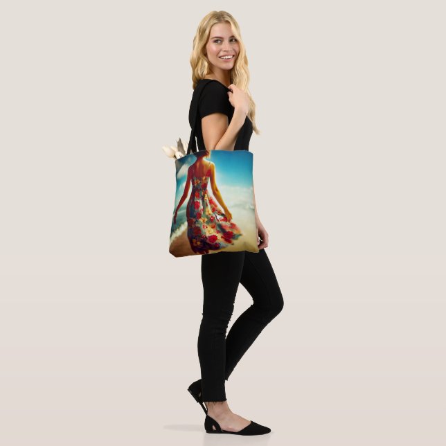 Bolsa Tote Lady Walking On Beach (No(a) Modelo)