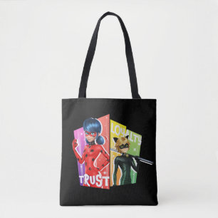 Bolsa Tote Ladybug e Cat Noir Confiança e lealdade