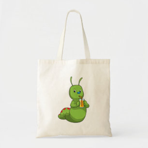 Bolsa Tote Lagarta com Vidro de Sumo de Laranja