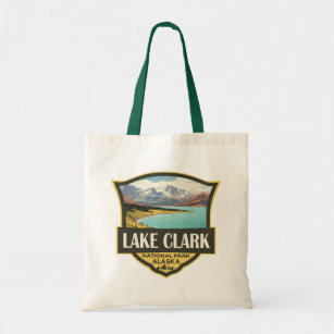 Bolsa Tote Lago Clark National Park Ilustração Viagem Art