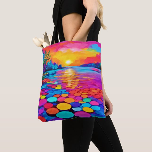 Bolsa Tote Lago Colorido no Sunset (Close Up)