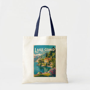 Bolsa Tote Lago Como Painterly Viagem Art Vintage