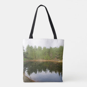 Bolsa Tote Lago de Reflexão da Árvore do Pinheiro