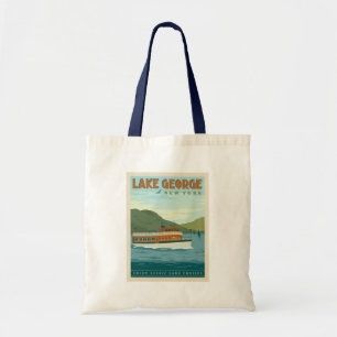 Bolsa Tote Lago George, Nova York   Vintage Boat