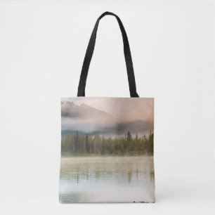 Bolsa Tote Lago Serene bonito nas montanhas da manhã, Oregon