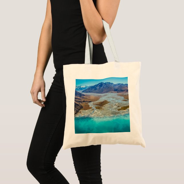 Bolsa Tote Lago Tekapo e Alpes do Sul, Nova Zelândia (Frente (produto))