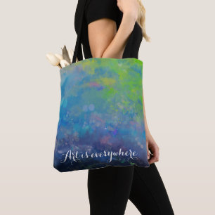 Bolsa Tote Lagoa de lírio e flores, de cor aquosa impressioni