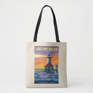 Bolsa Tote Lagos excelente   Lago Michigan
