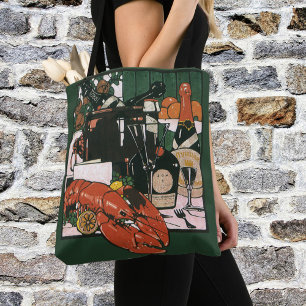 Bolsa Tote Lagosta Champanhe Vintage; Festa Elegante e sofist